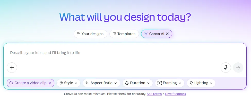 How to Generate AI Video on Canva